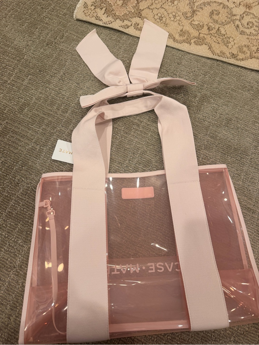 case-mate Pink Clear Tote with Bow Accent - Picture 2 of 2